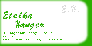 etelka wanger business card